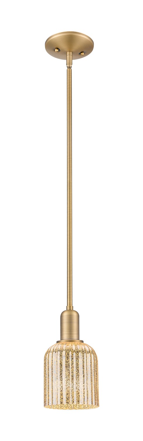 One Light Mini Pendant by Innovations - Arcadia Collection, Brushed Brass Finish - 716-1S-BB-G559-5ME