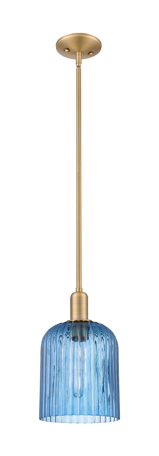 One Light Mini Pendant by Innovations - Arcadia Collection, Brushed Brass Finish - 716-1S-BB-G559-8BL