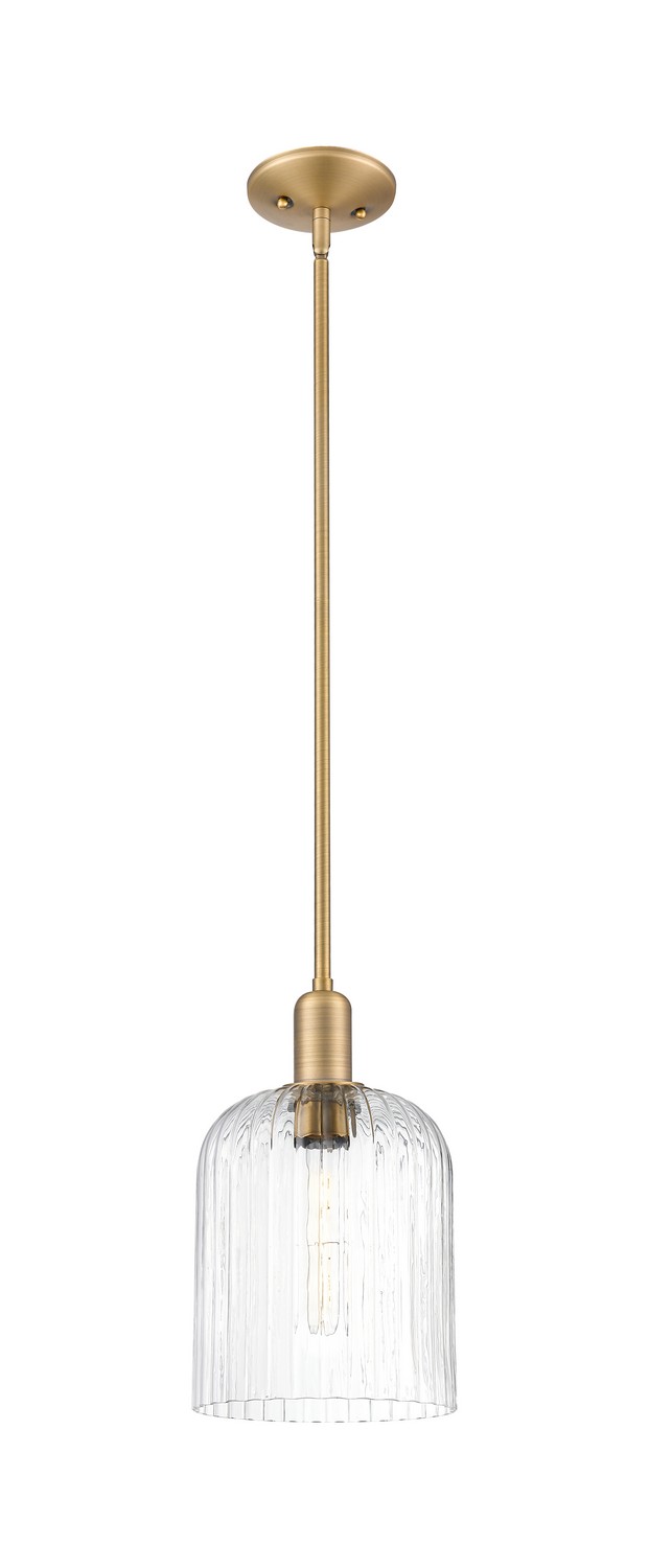 One Light Mini Pendant by Innovations - Arcadia Collection, Brushed Brass Finish - 716-1S-BB-G559-8CL