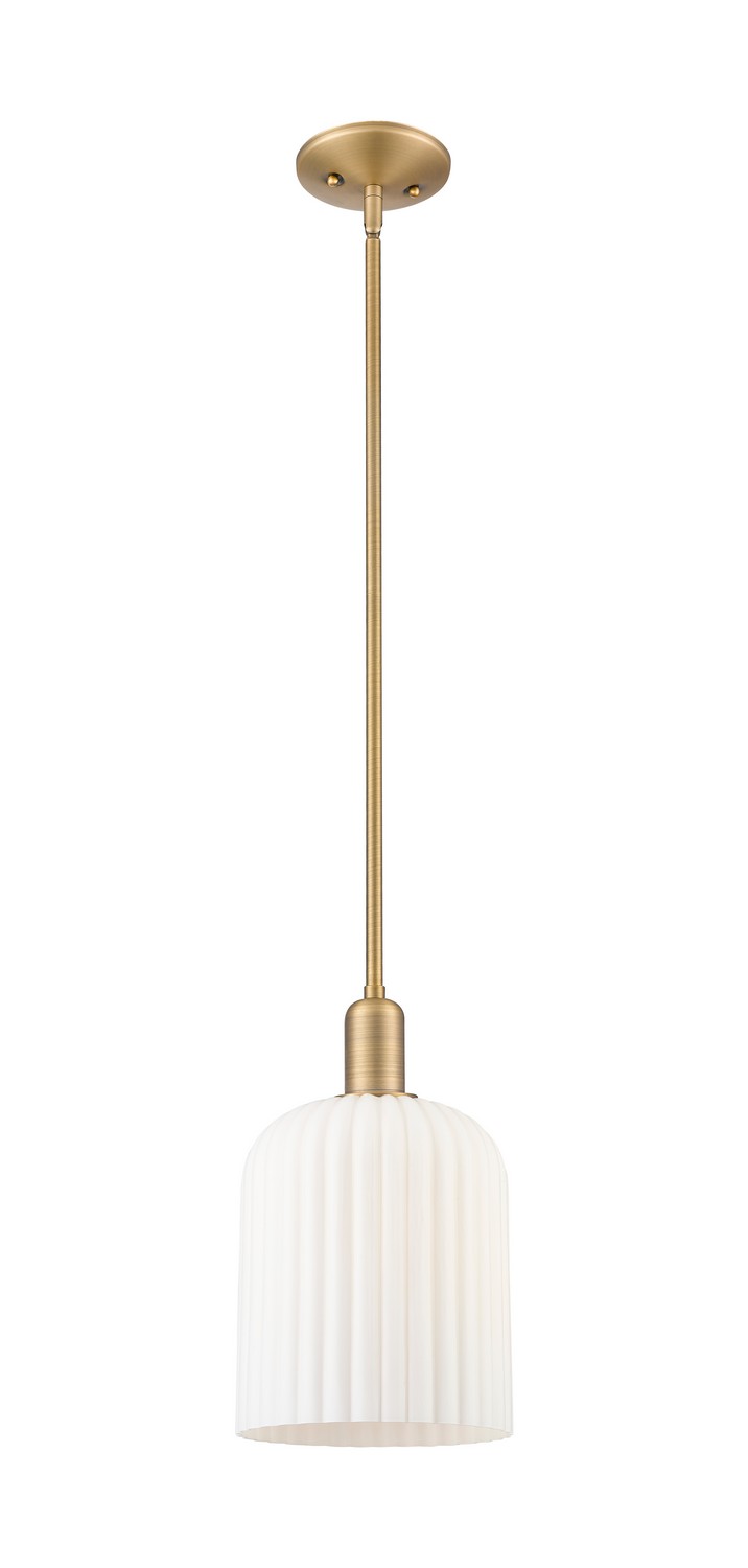 One Light Mini Pendant by Innovations - Arcadia Collection, Brushed Brass Finish - 716-1S-BB-G559-8GWH
