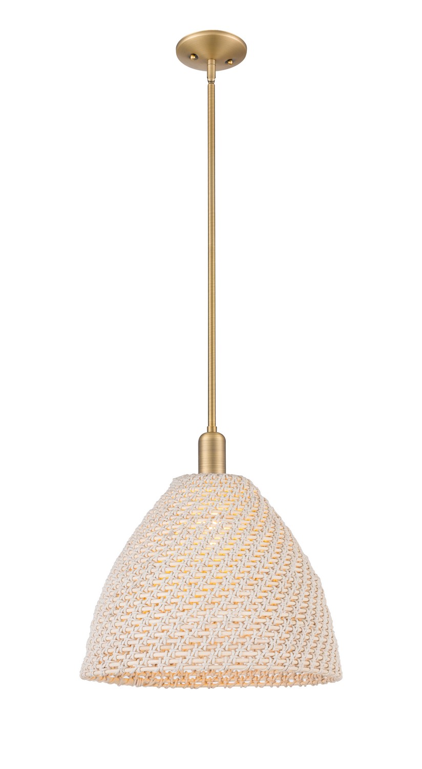 One Light Mini Pendant by Innovations - Arcadia Collection, Brushed Brass Finish - 716-1S-BB-NBD-16-NAT
