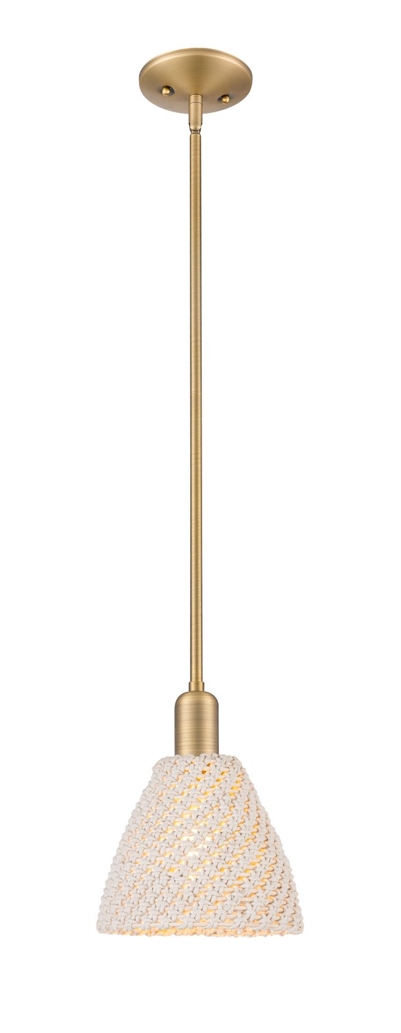 One Light Mini Pendant by Innovations - Arcadia Collection, Brushed Brass Finish - 716-1S-BB-NBD-75-NAT