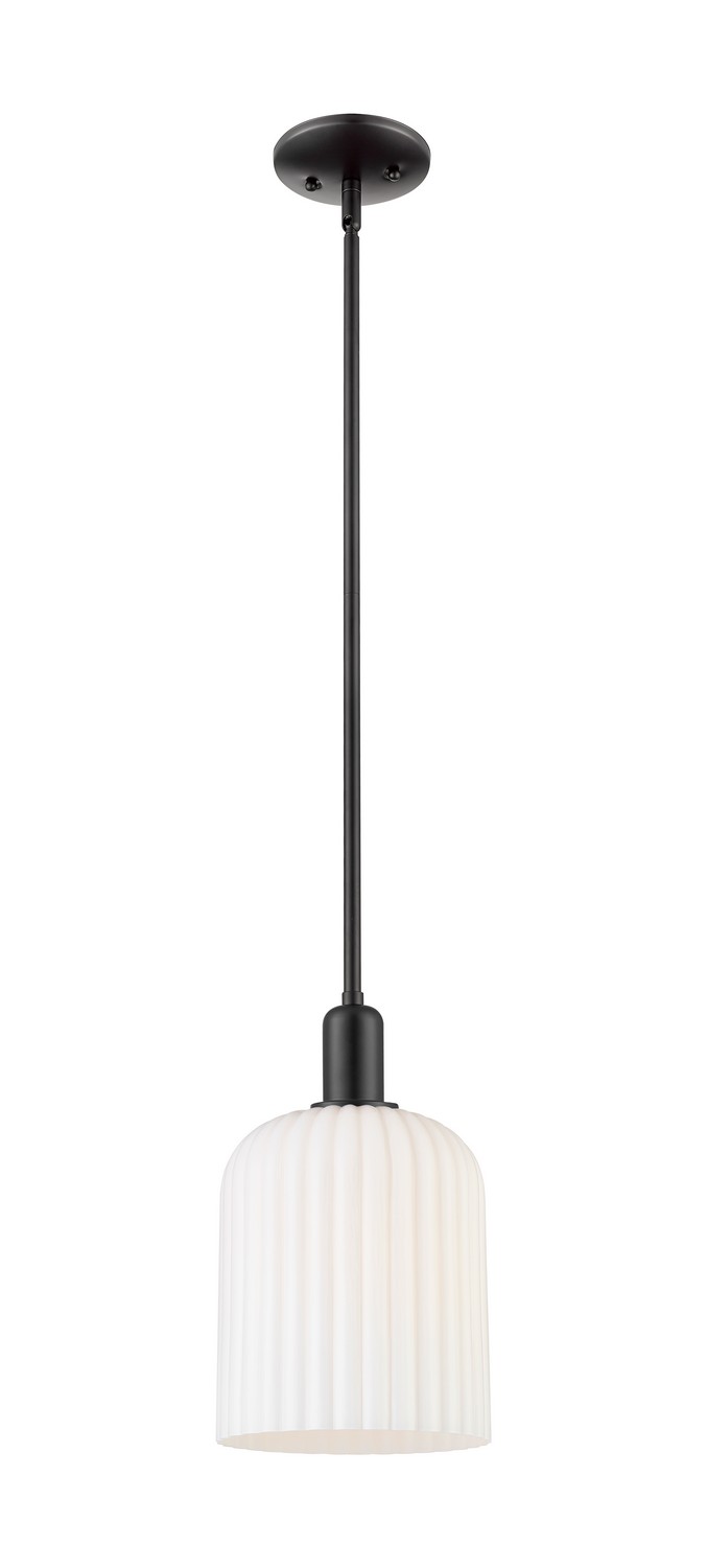 One Light Mini Pendant by Innovations - Arcadia Collection, Matte Black Finish - 716-1S-BK-G559-8GWH