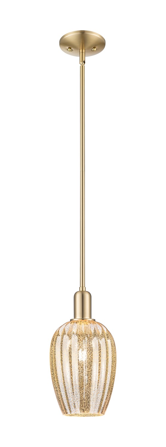 One Light Mini Pendant by Innovations - Arcadia Collection, Champagne Bronze Finish - 716-1S-CB-G457-6ME