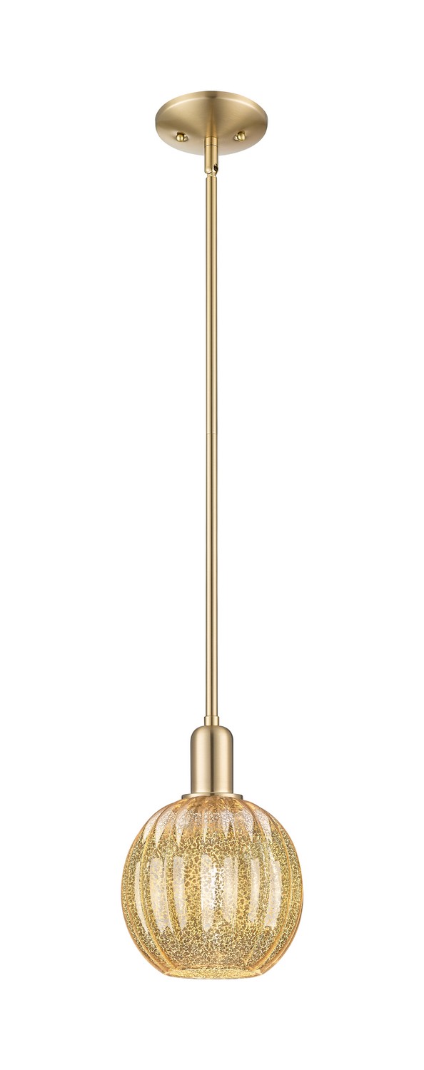 One Light Mini Pendant by Innovations - Arcadia Collection, Champagne Bronze Finish - 716-1S-CB-G458-7ME