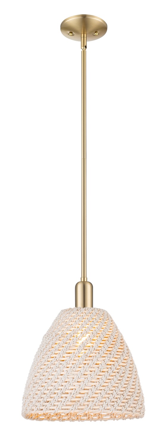 One Light Mini Pendant by Innovations - Arcadia Collection, Champagne Bronze Finish - 716-1S-CB-NBD-12-NAT