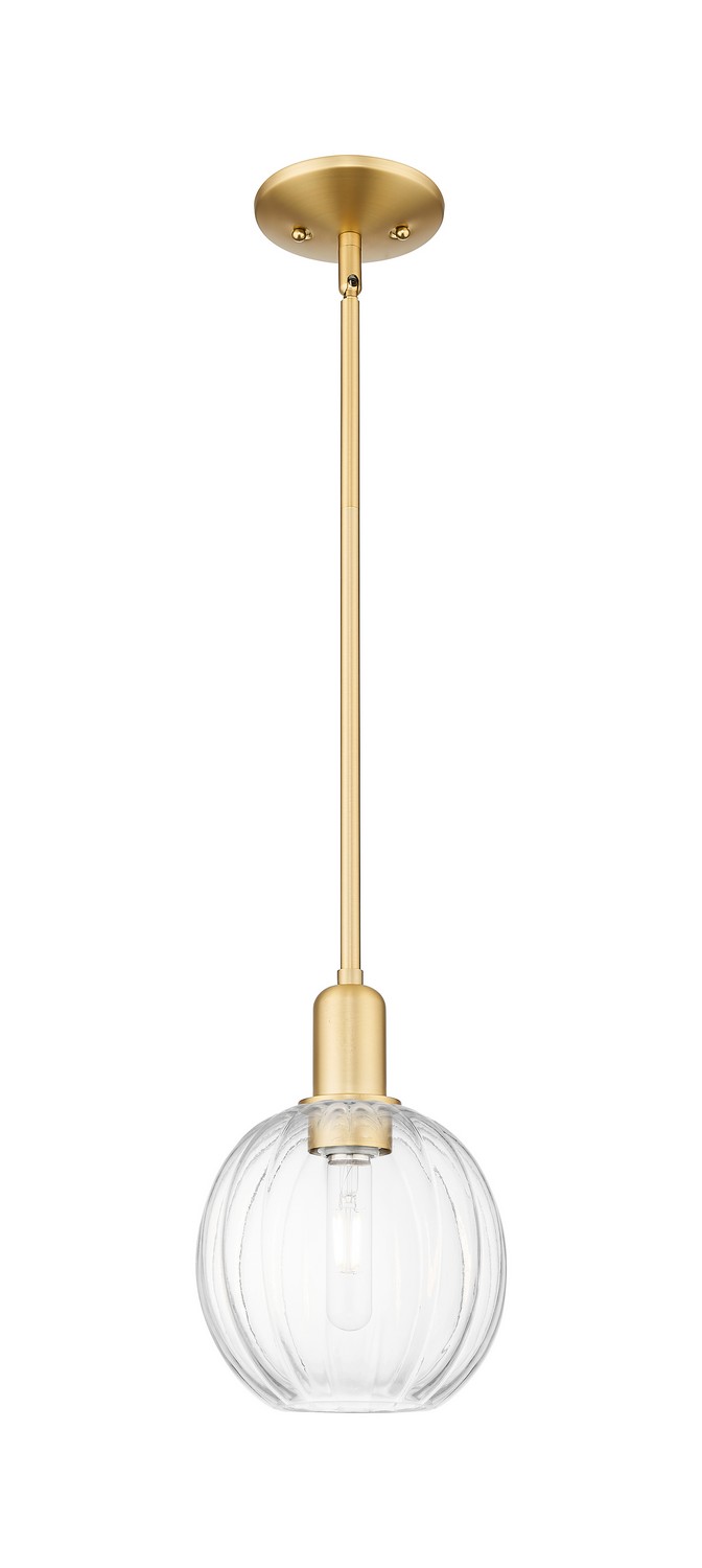 One Light Mini Pendant by Innovations - Arcadia Collection, Satin Gold Finish - 716-1S-SG-G458-7CL