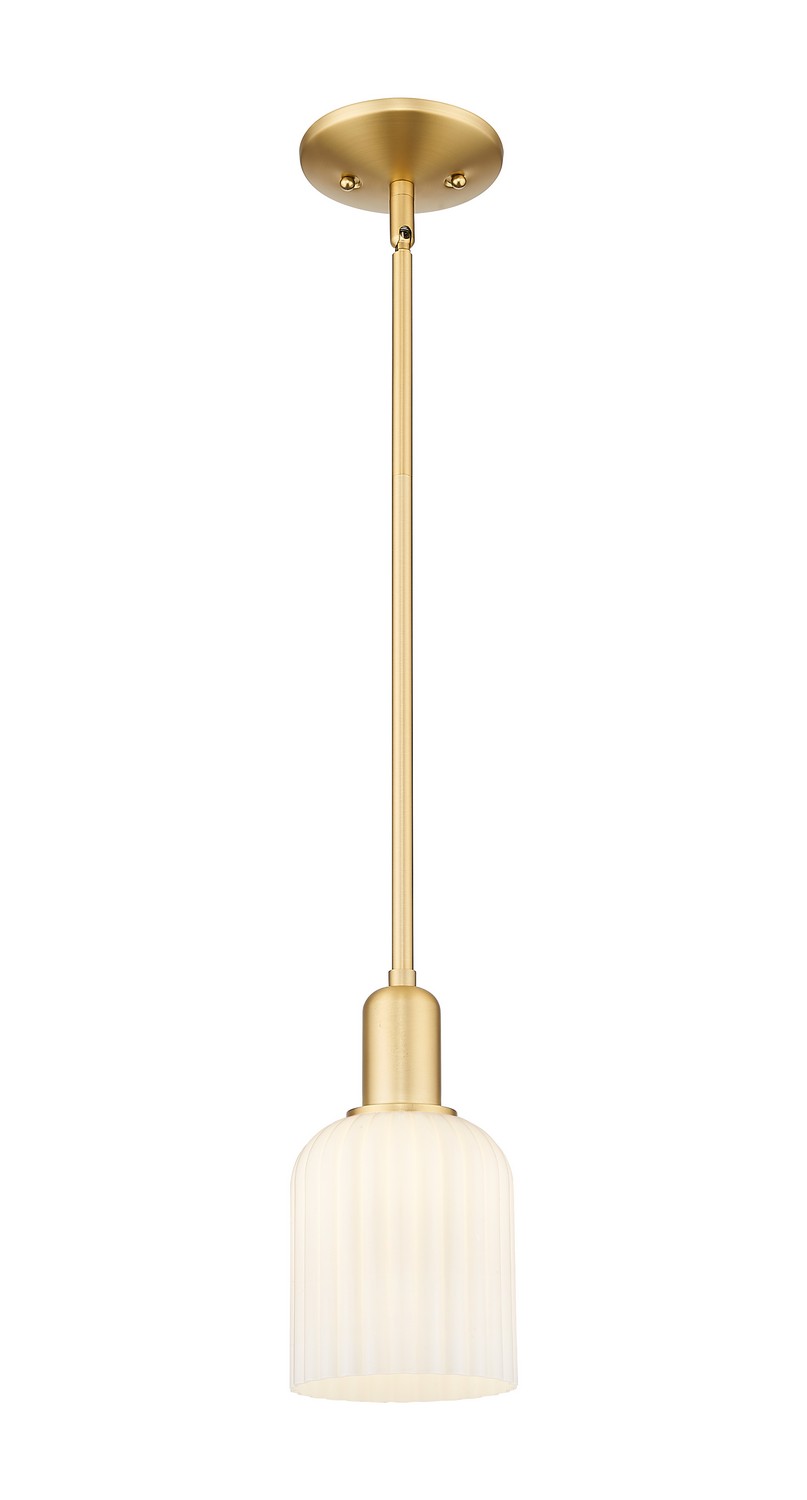 One Light Mini Pendant by Innovations - Arcadia Collection, Satin Gold Finish - 716-1S-SG-G559-5GWH