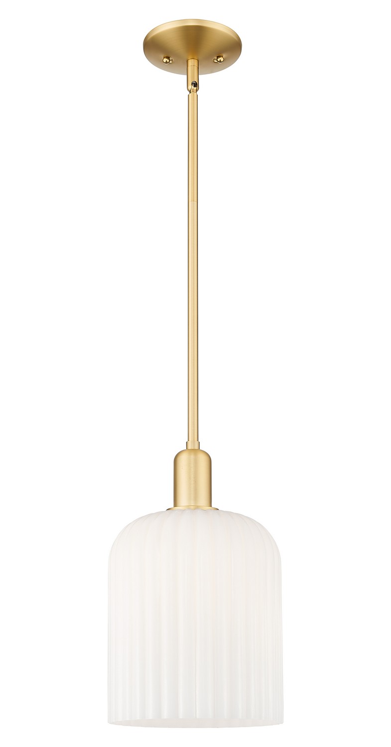 One Light Mini Pendant by Innovations - Arcadia Collection, Satin Gold Finish - 716-1S-SG-G559-8GWH