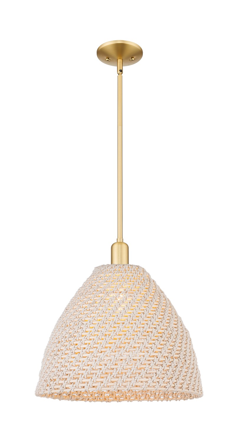 One Light Mini Pendant by Innovations - Arcadia Collection, Satin Gold Finish - 716-1S-SG-NBD-16-NAT