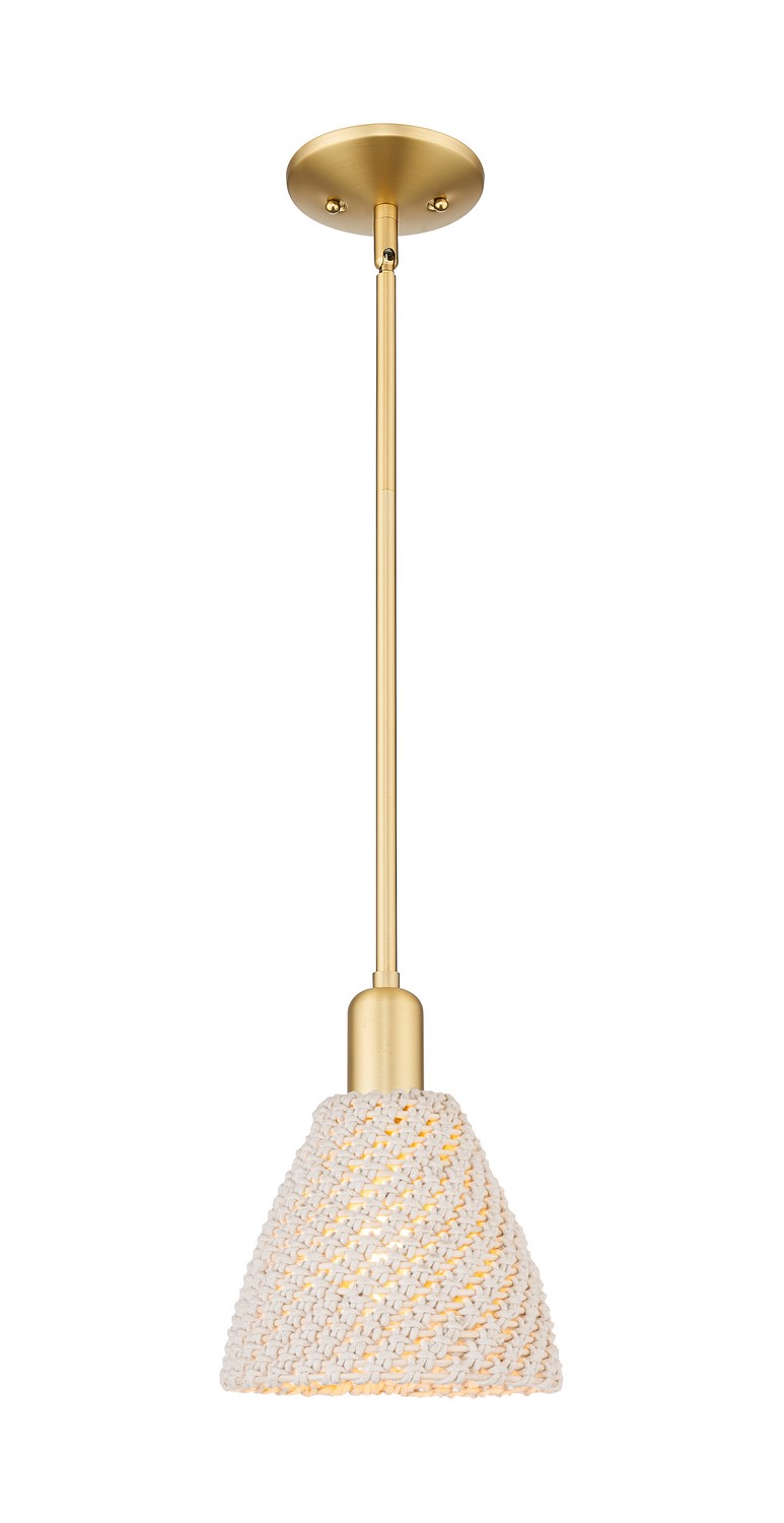 One Light Mini Pendant by Innovations - Arcadia Collection, Satin Gold Finish - 716-1S-SG-NBD-75-NAT