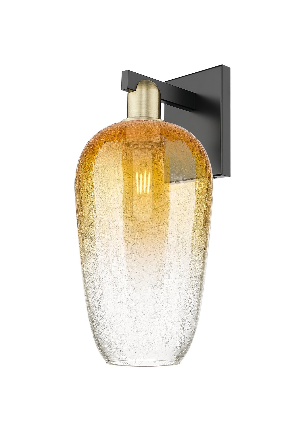 One Light Wall Sconce by Innovations - Arcadia Collection, Black Antique Brass Finish - 716-1W-BAB-G484-7AM