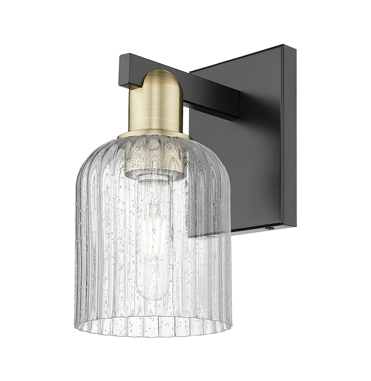 One Light Wall Sconce by Innovations - Arcadia Collection, Black Antique Brass Finish - 716-1W-BAB-G559-5SDY