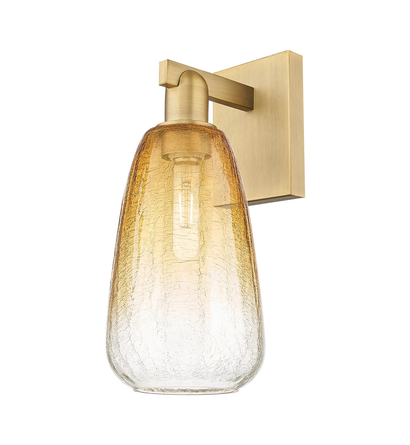 One Light Wall Sconce by Innovations - Arcadia Collection, Brushed Brass Finish - 716-1W-BB-G480-6AM
