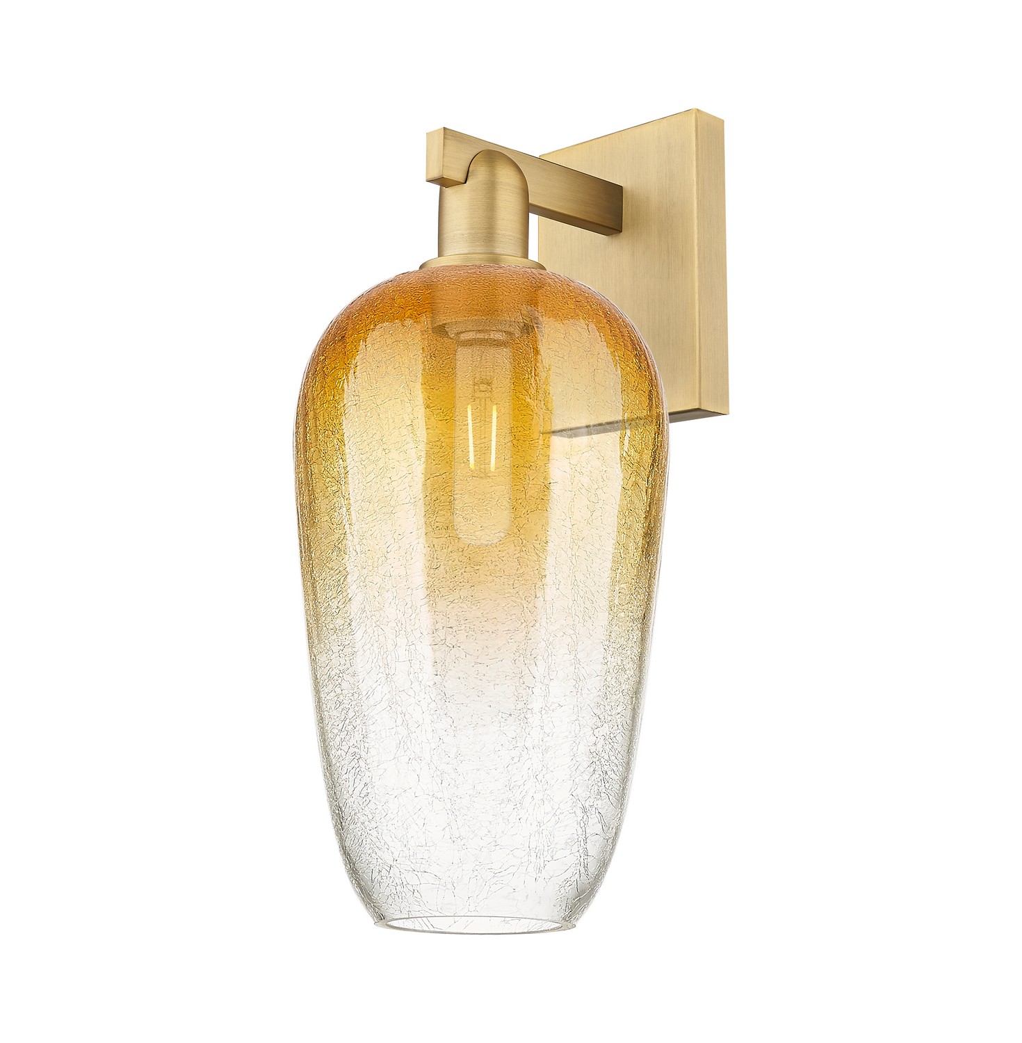 One Light Wall Sconce by Innovations - Arcadia Collection, Brushed Brass Finish - 716-1W-BB-G484-7AM