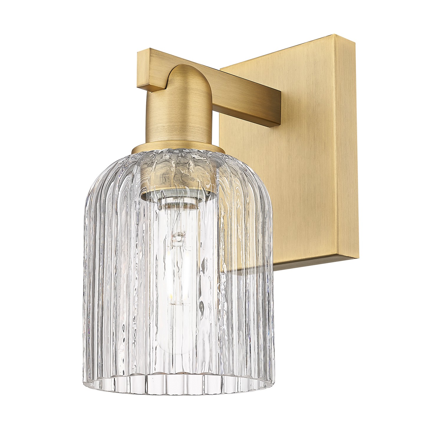 One Light Wall Sconce by Innovations - Arcadia Collection, Brushed Brass Finish - 716-1W-BB-G559-5CL