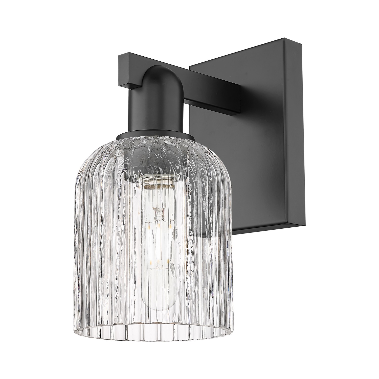 One Light Wall Sconce by Innovations - Arcadia Collection, Matte Black Finish - 716-1W-BK-G559-5CL