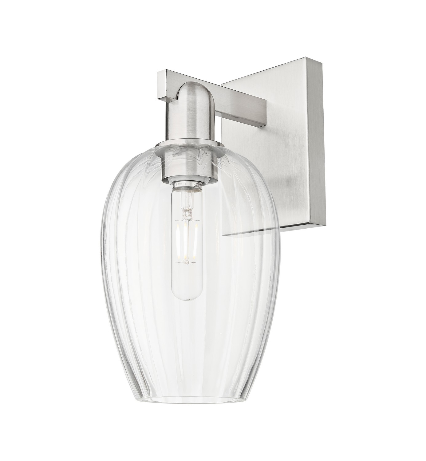 One Light Wall Sconce by Innovations - Arcadia Collection, Brushed Satin Nickel Finish - 716-1W-SN-G457-6CL