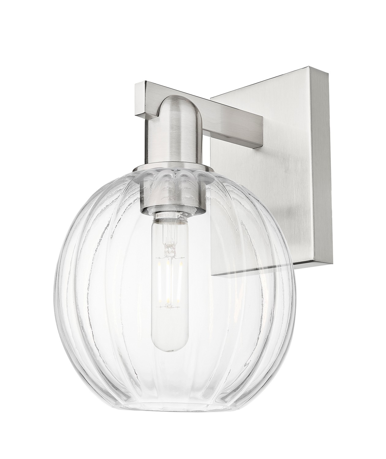 One Light Wall Sconce by Innovations - Arcadia Collection, Brushed Satin Nickel Finish - 716-1W-SN-G458-7CL