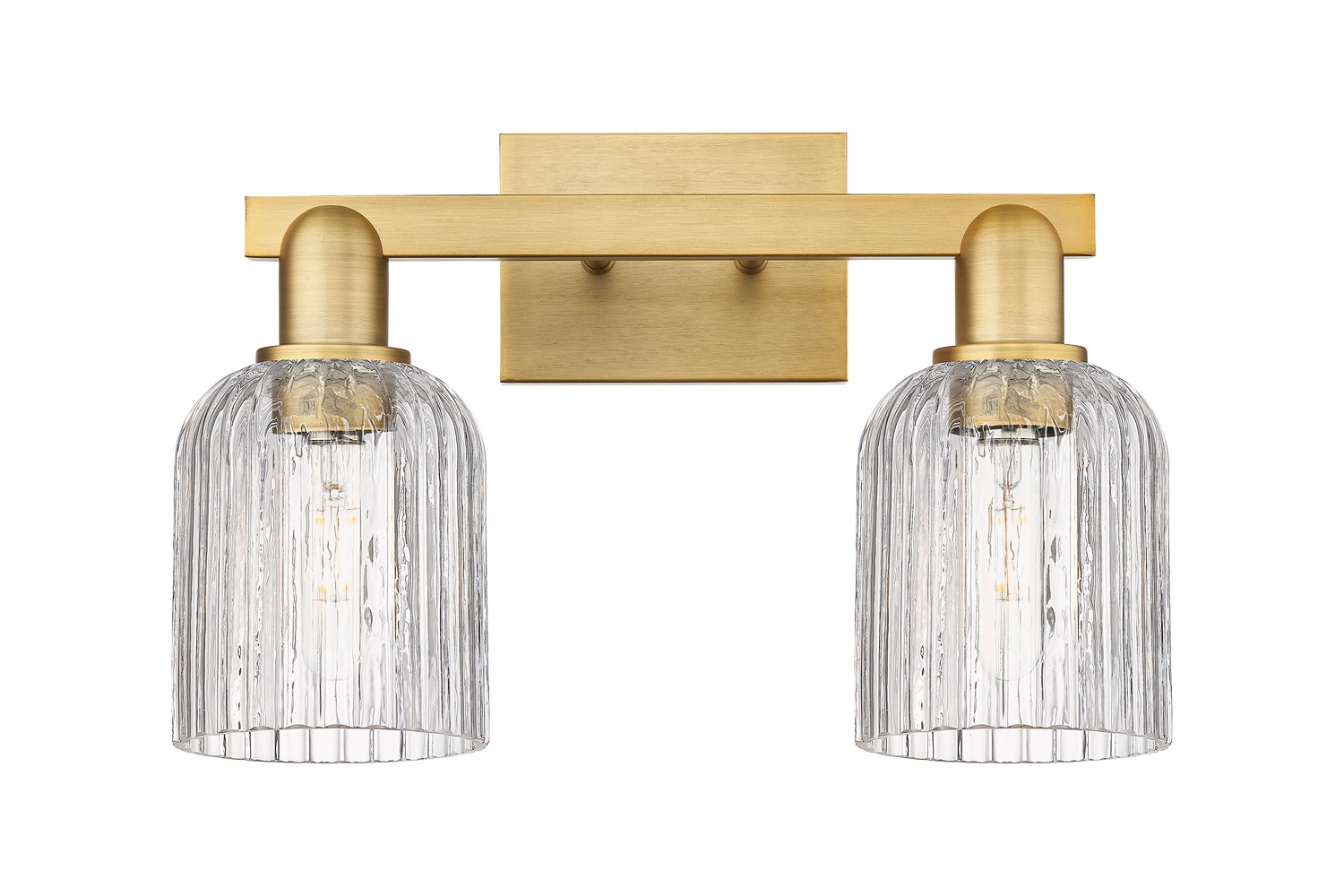 Two Light Bath Vanity by Innovations - Arcadia Collection, Brushed Brass Finish - 716-2W-BB-G559-5CL