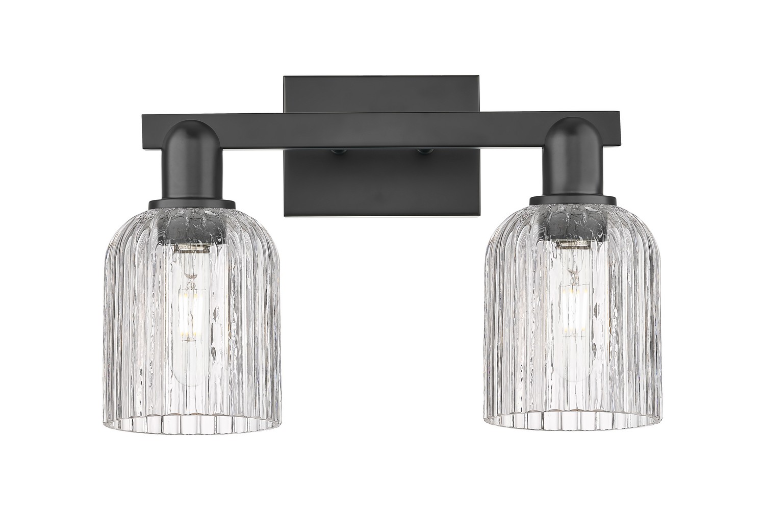 Two Light Bath Vanity by Innovations - Arcadia Collection, Matte Black Finish - 716-2W-BK-G559-5CL