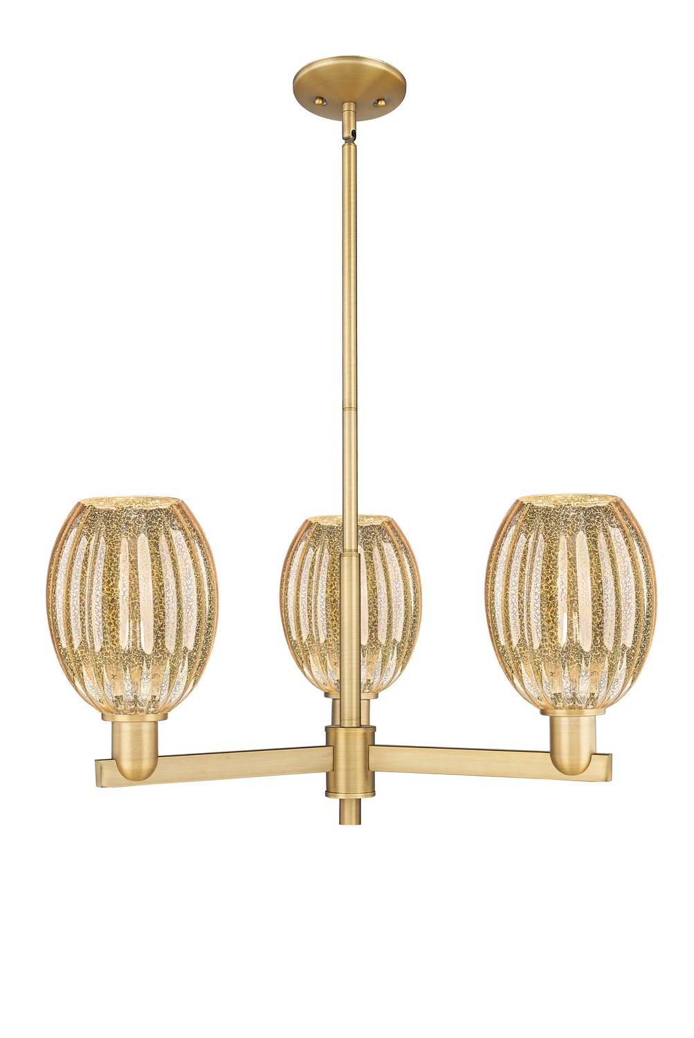 Three Light Pendant by Innovations - Arcadia Collection, Brushed Brass Finish - 716-3CR-BB-G459-6ME