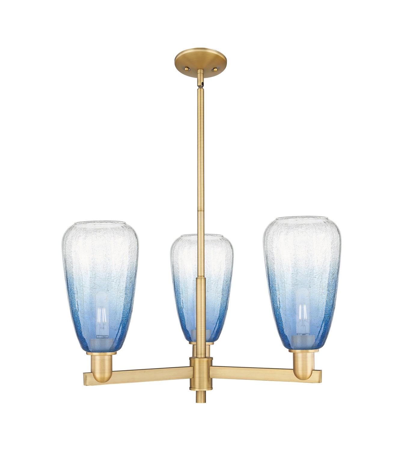 Three Light Pendant by Innovations - Arcadia Collection, Brushed Brass Finish - 716-3CR-BB-G480-6SB
