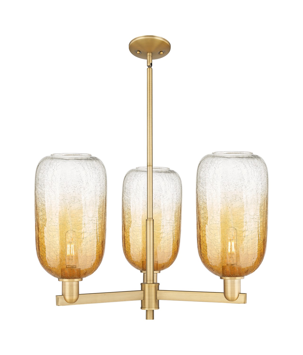 Three Light Pendant by Innovations - Arcadia Collection, Brushed Brass Finish - 716-3CR-BB-G482-7AM