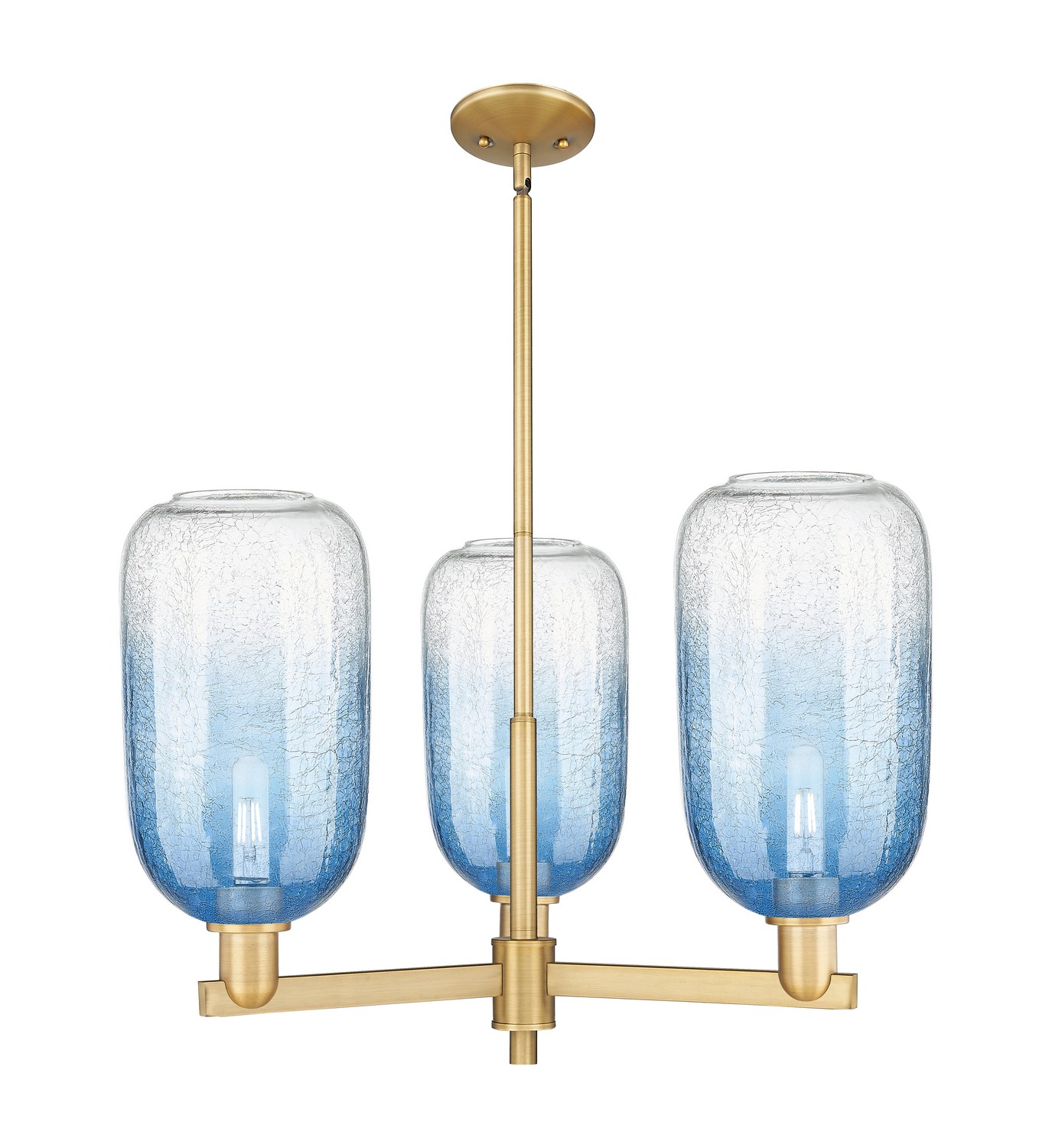 Three Light Pendant by Innovations - Arcadia Collection, Brushed Brass Finish - 716-3CR-BB-G482-7SB