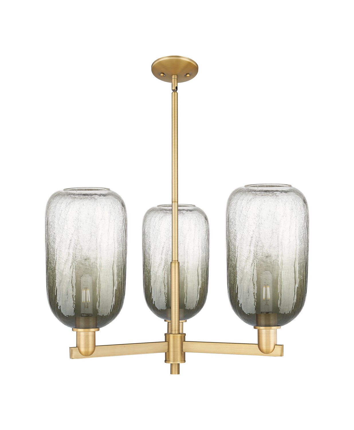 Three Light Pendant by Innovations - Arcadia Collection, Brushed Brass Finish - 716-3CR-BB-G482-7SL