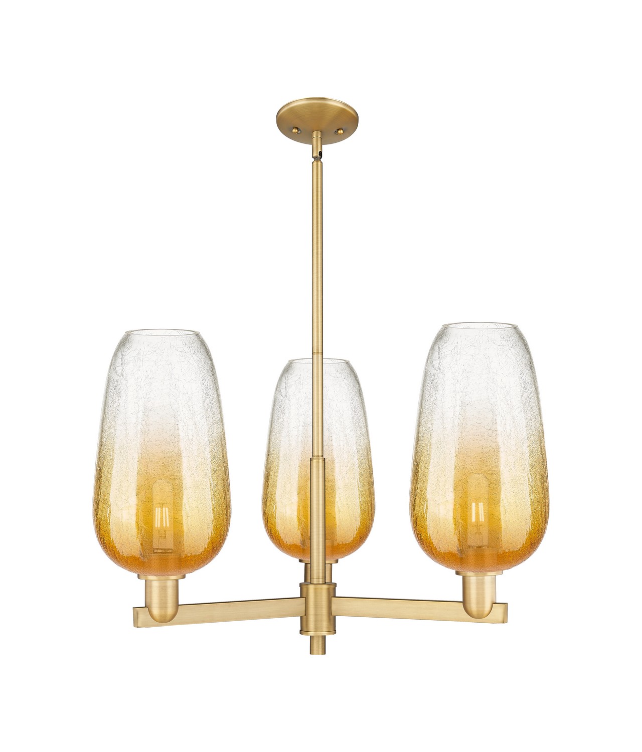 Three Light Pendant by Innovations - Arcadia Collection, Brushed Brass Finish - 716-3CR-BB-G484-7AM