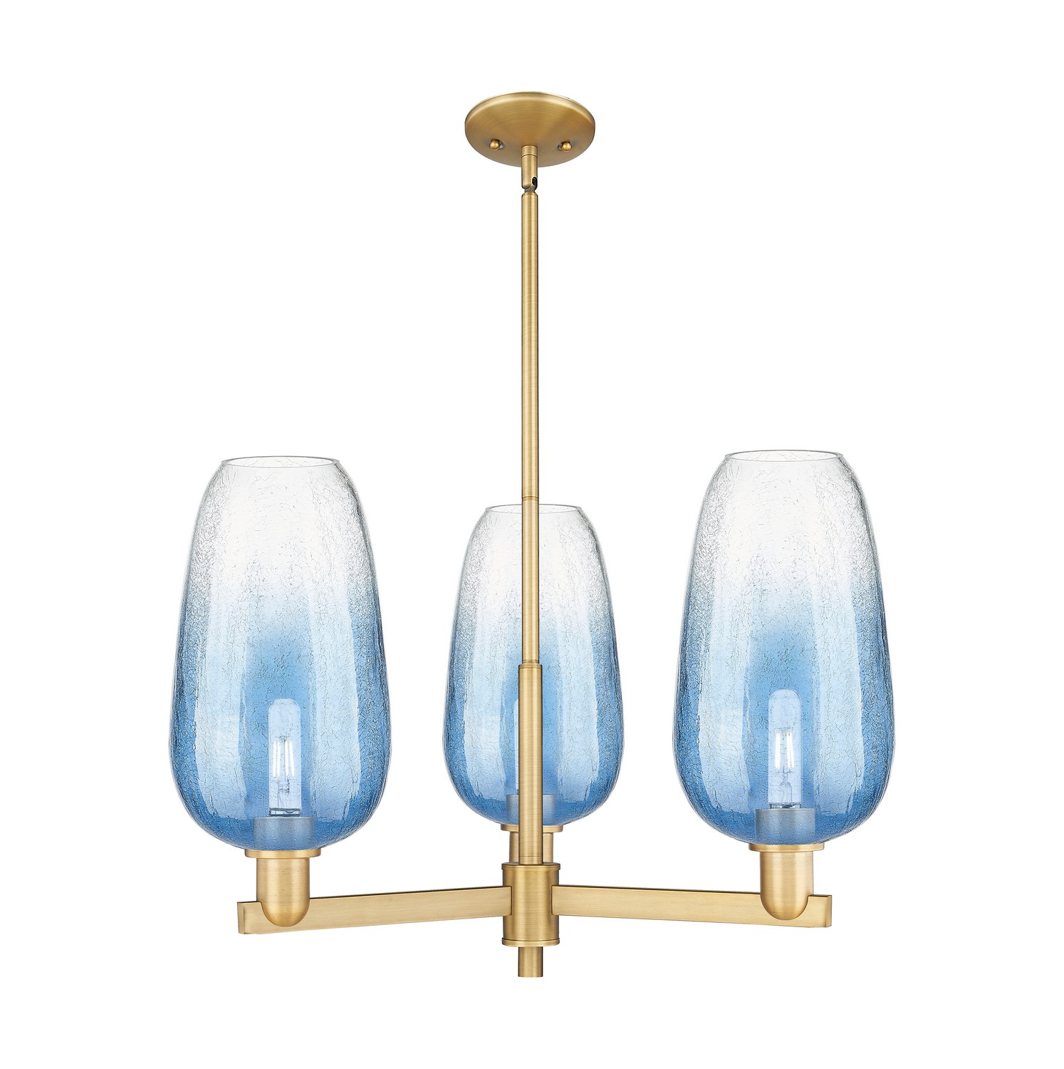 Three Light Pendant by Innovations - Arcadia Collection, Brushed Brass Finish - 716-3CR-BB-G484-7SB