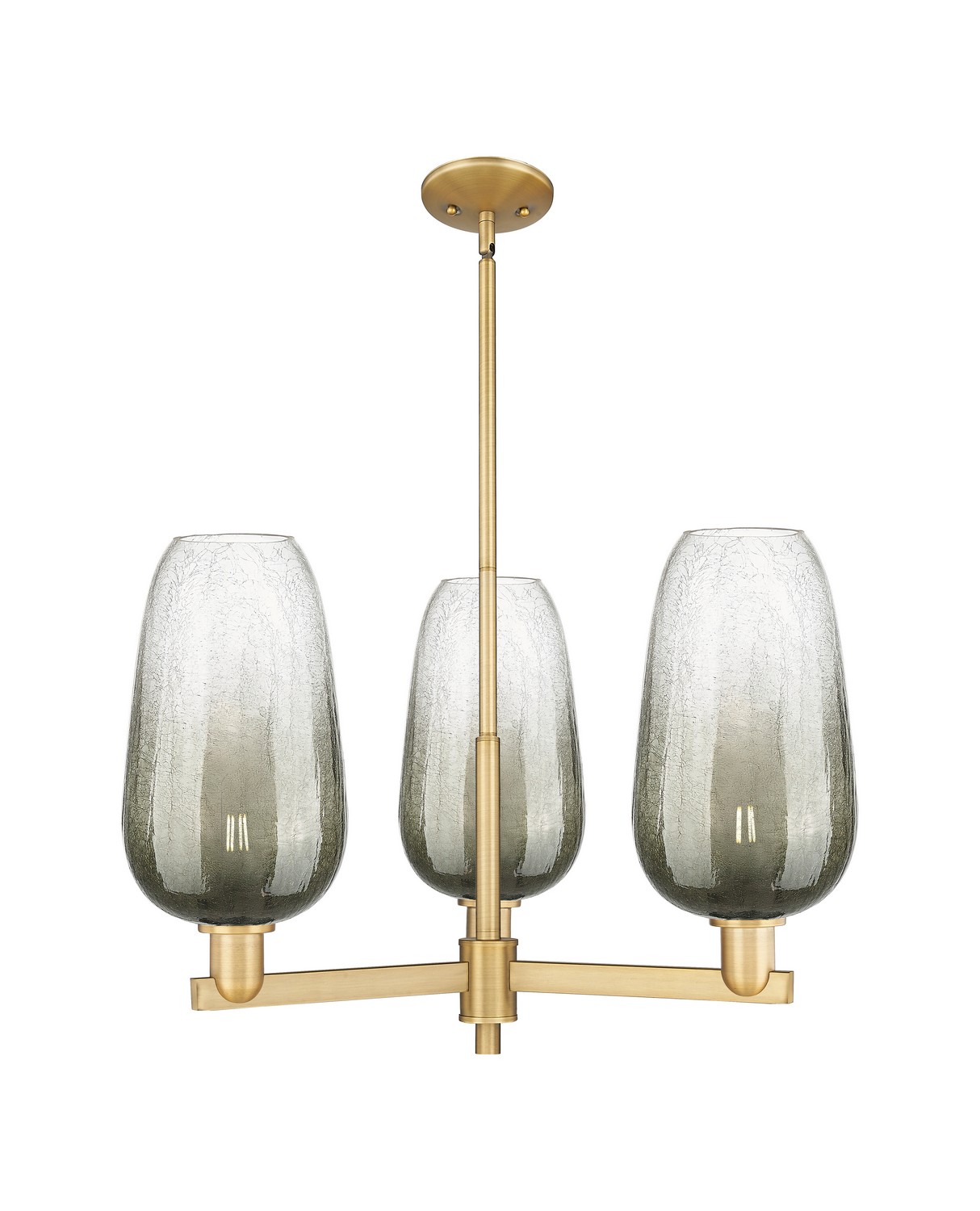 Three Light Pendant by Innovations - Arcadia Collection, Brushed Brass Finish - 716-3CR-BB-G484-7SL