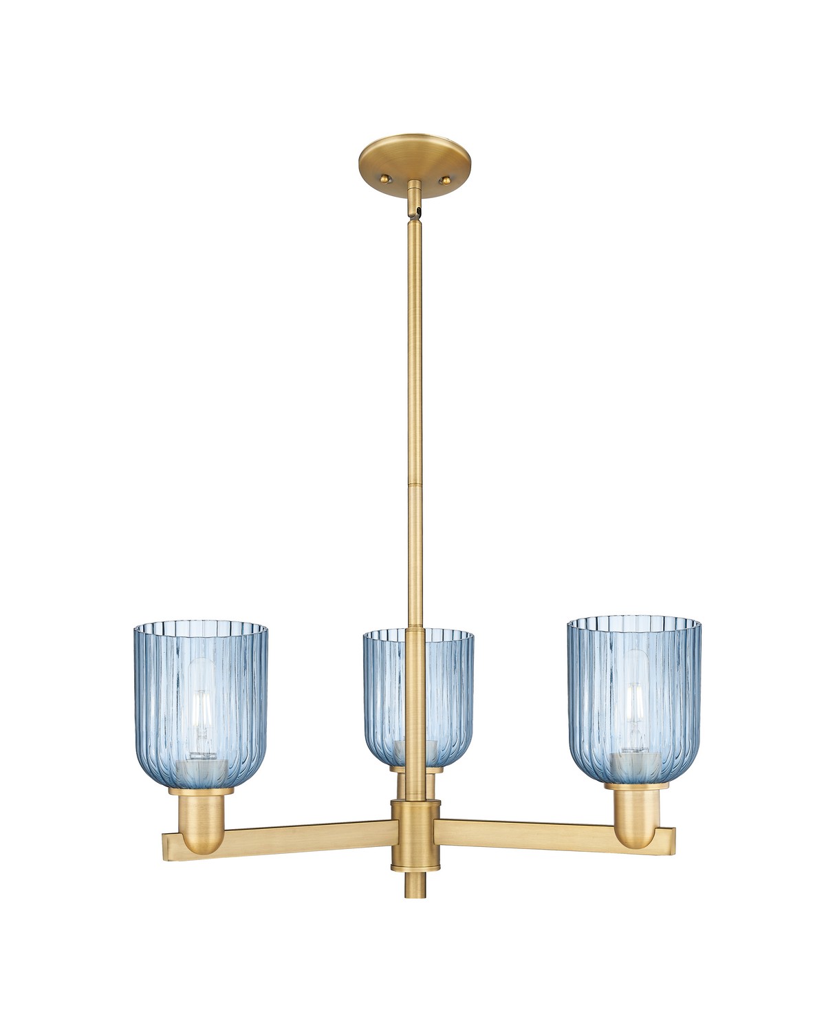 Three Light Pendant by Innovations - Arcadia Collection, Brushed Brass Finish - 716-3CR-BB-G559-5BL