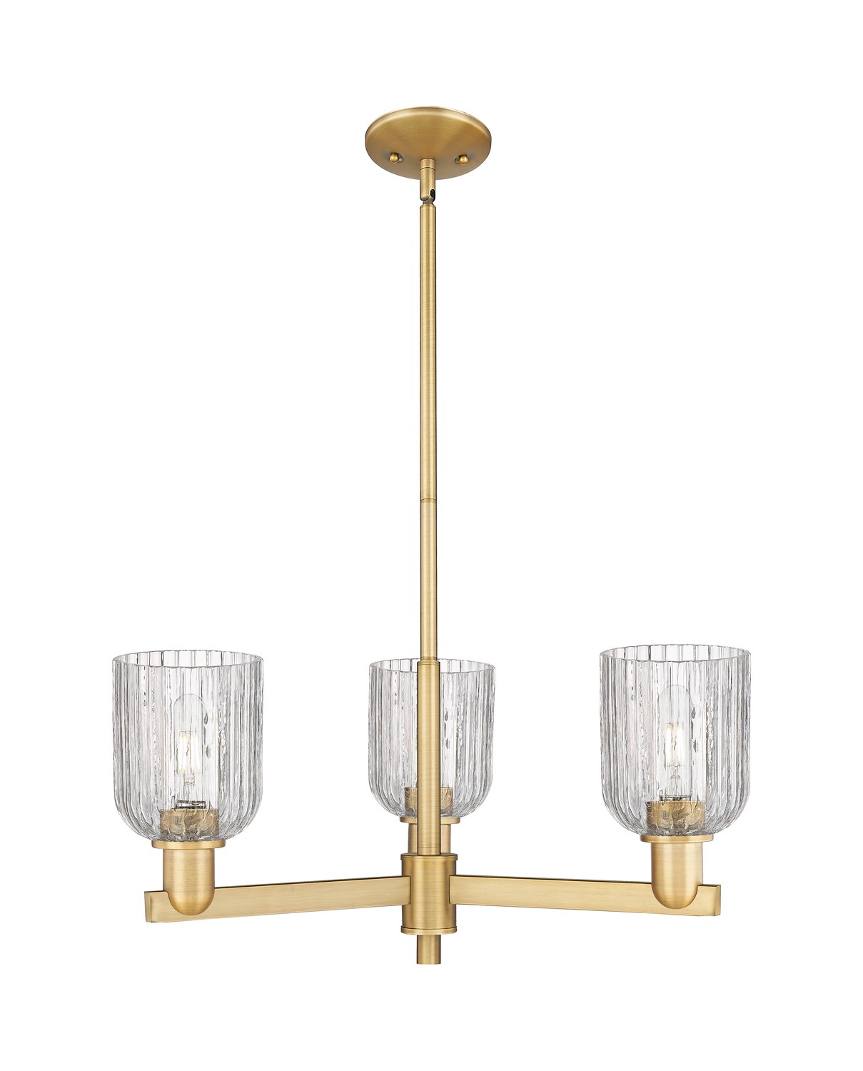 Three Light Pendant by Innovations - Arcadia Collection, Brushed Brass Finish - 716-3CR-BB-G559-5CL