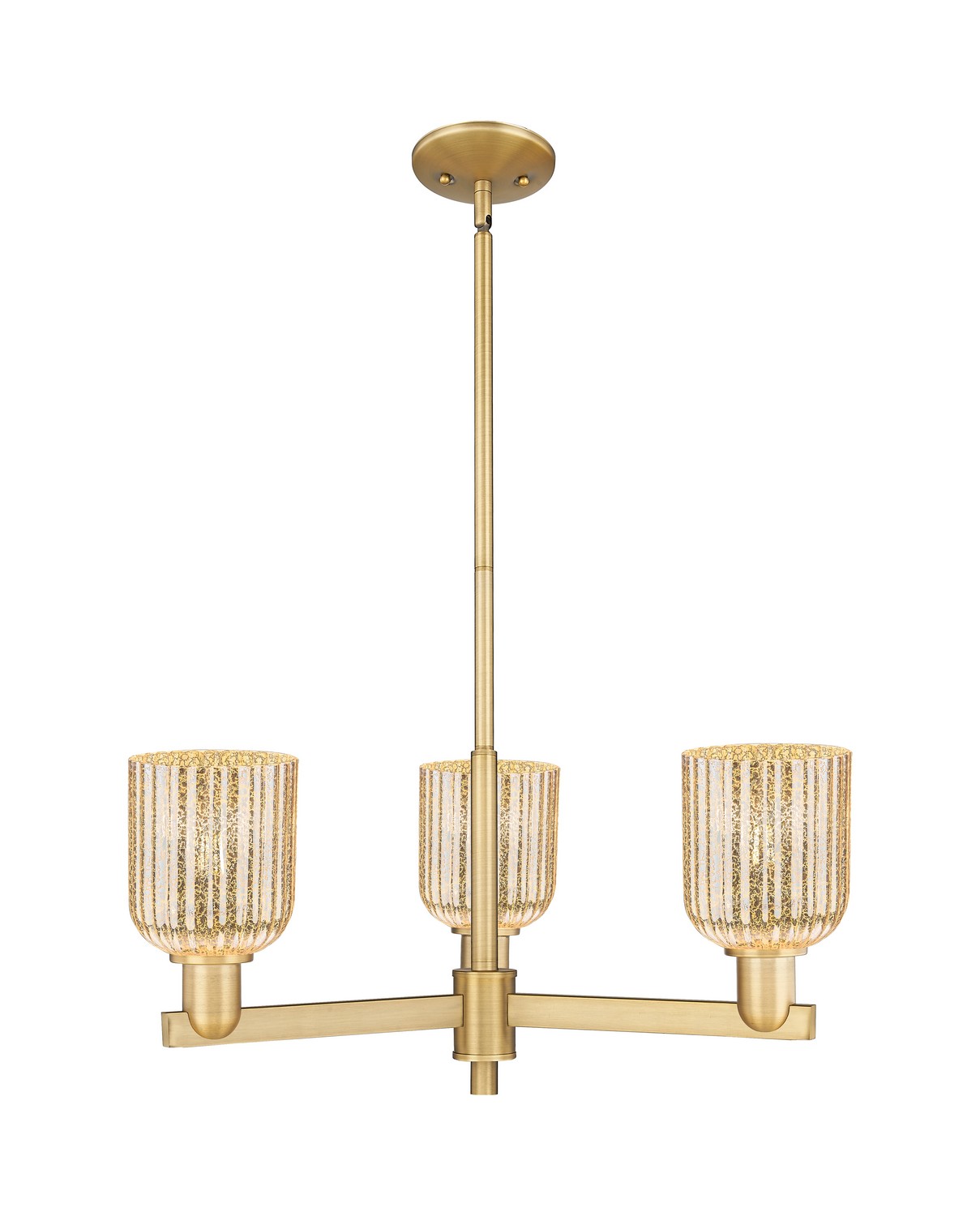 Three Light Pendant by Innovations - Arcadia Collection, Brushed Brass Finish - 716-3CR-BB-G559-5ME