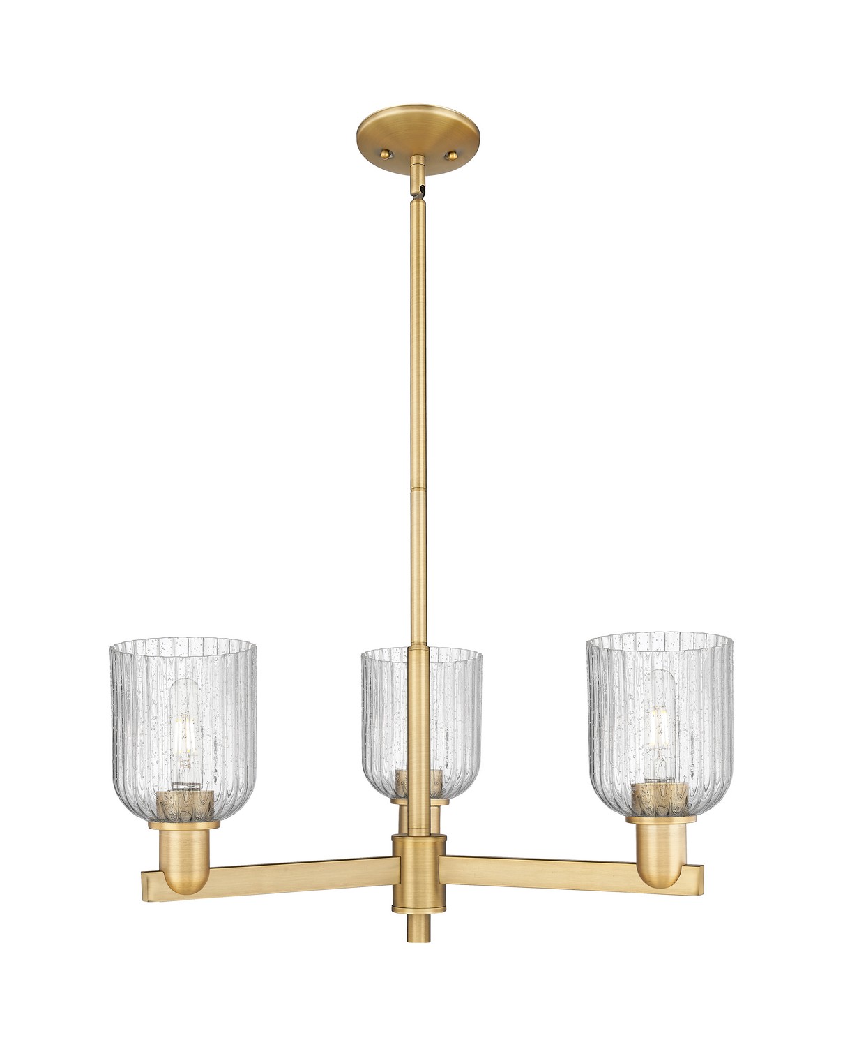 Three Light Pendant by Innovations - Arcadia Collection, Brushed Brass Finish - 716-3CR-BB-G559-5SDY