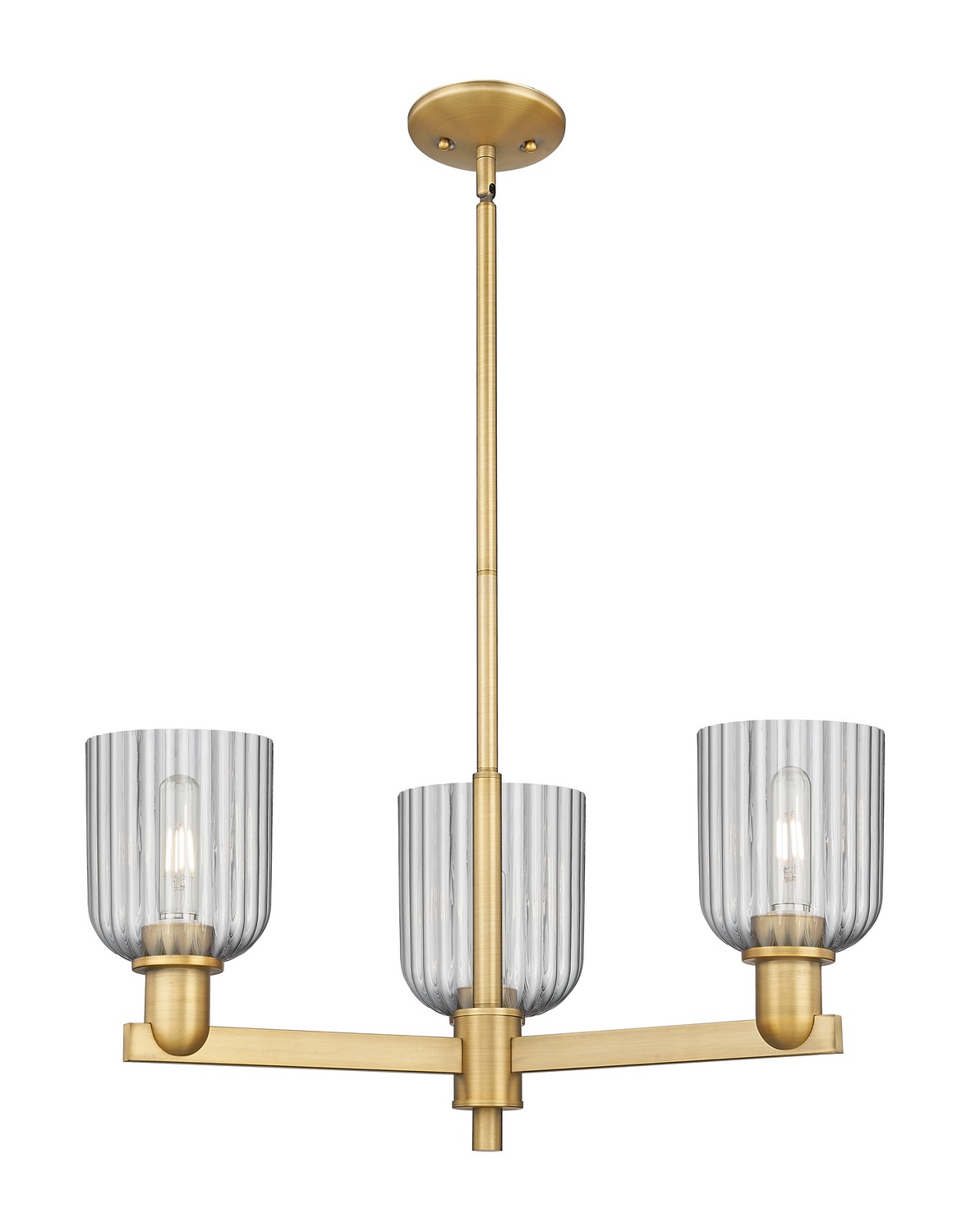 Three Light Pendant by Innovations - Arcadia Collection, Brushed Brass Finish - 716-3CR-BB-G559-5SM