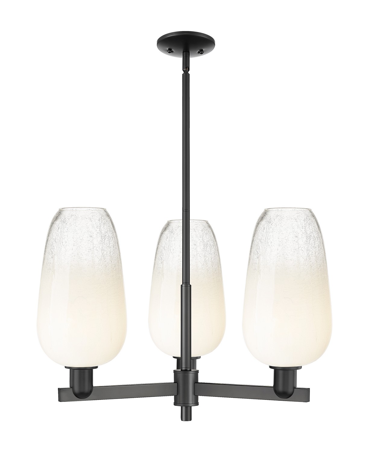Three Light Pendant by Innovations - Arcadia Collection, Matte Black Finish - 716-3CR-BK-G484-7OP