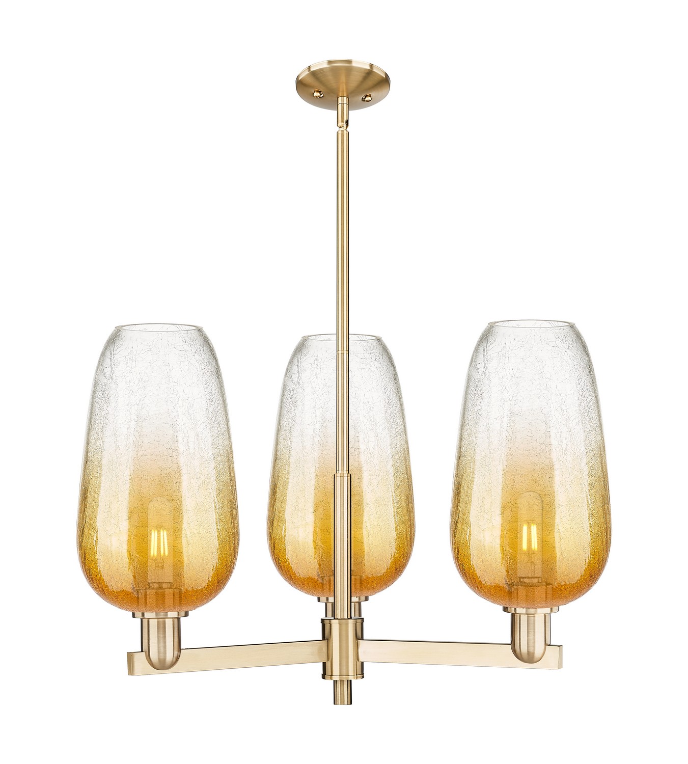 Three Light Pendant by Innovations - Arcadia Collection, Champagne Bronze Finish - 716-3CR-CB-G484-7AM
