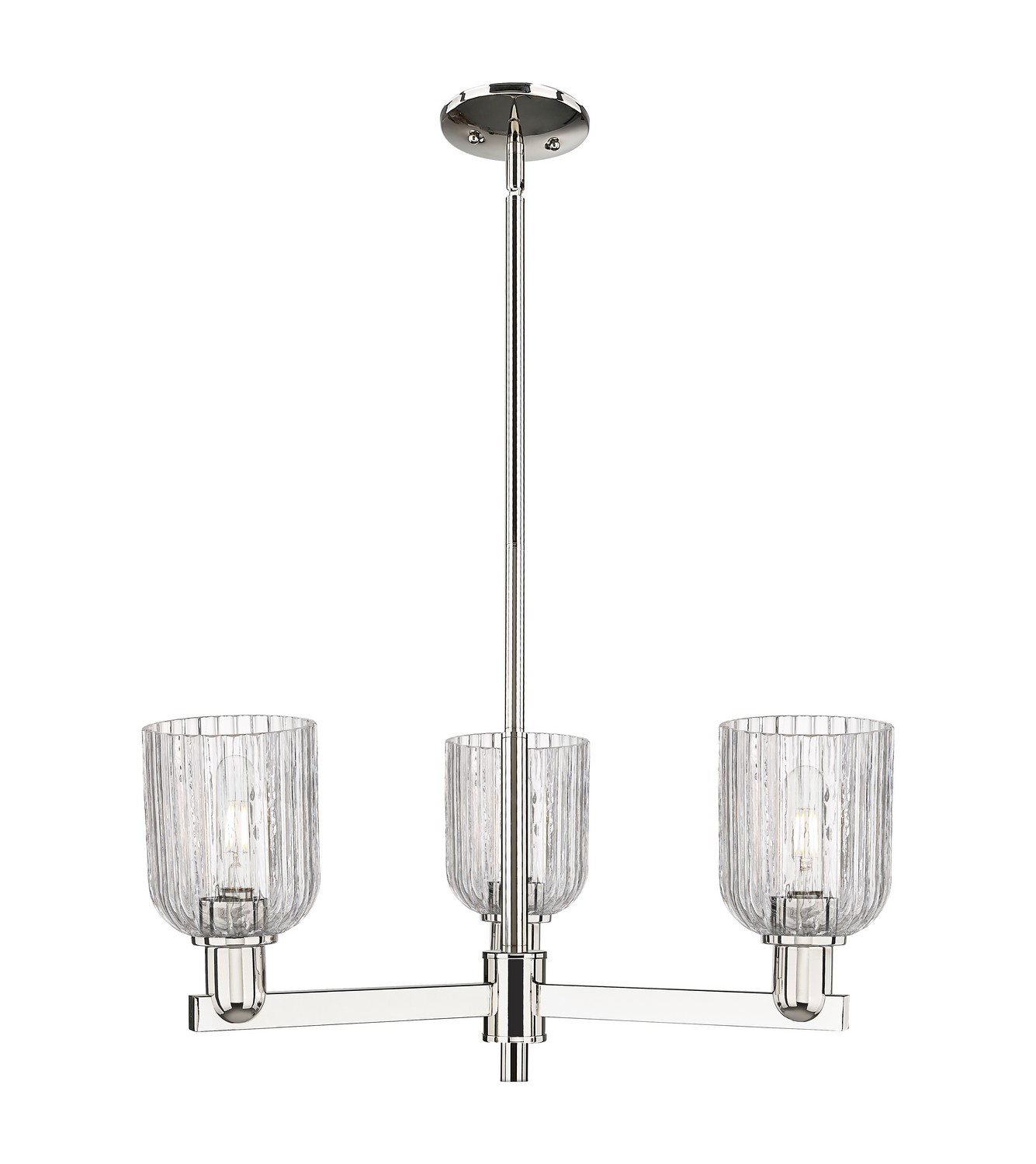 Three Light Pendant by Innovations - Arcadia Collection, Polished Nickel Finish - 716-3CR-PN-G559-5CL