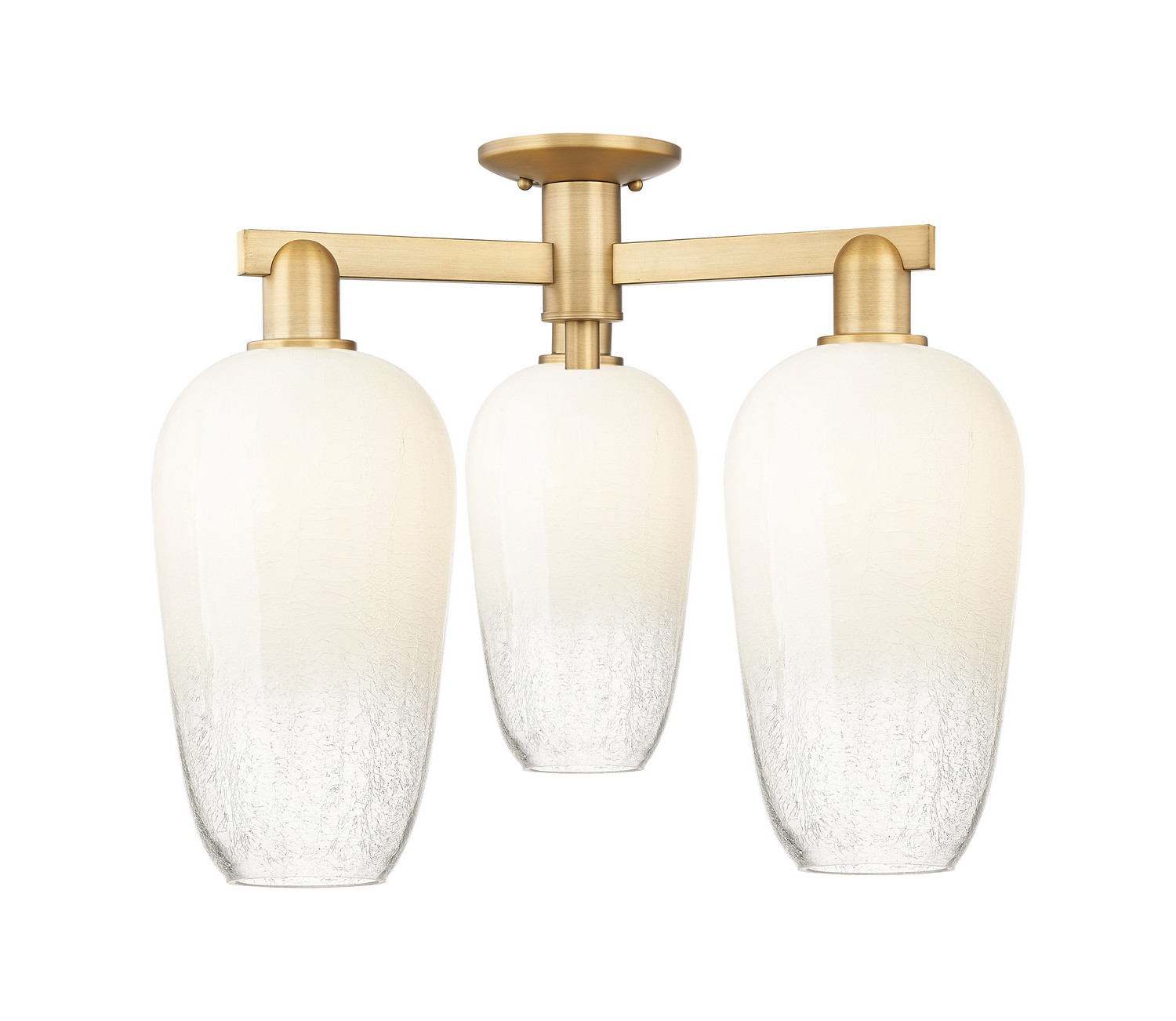 Three Light Semi-Flush Mount by Innovations - Arcadia Collection, Brushed Brass Finish - 716-3F-BB-G484-7OP