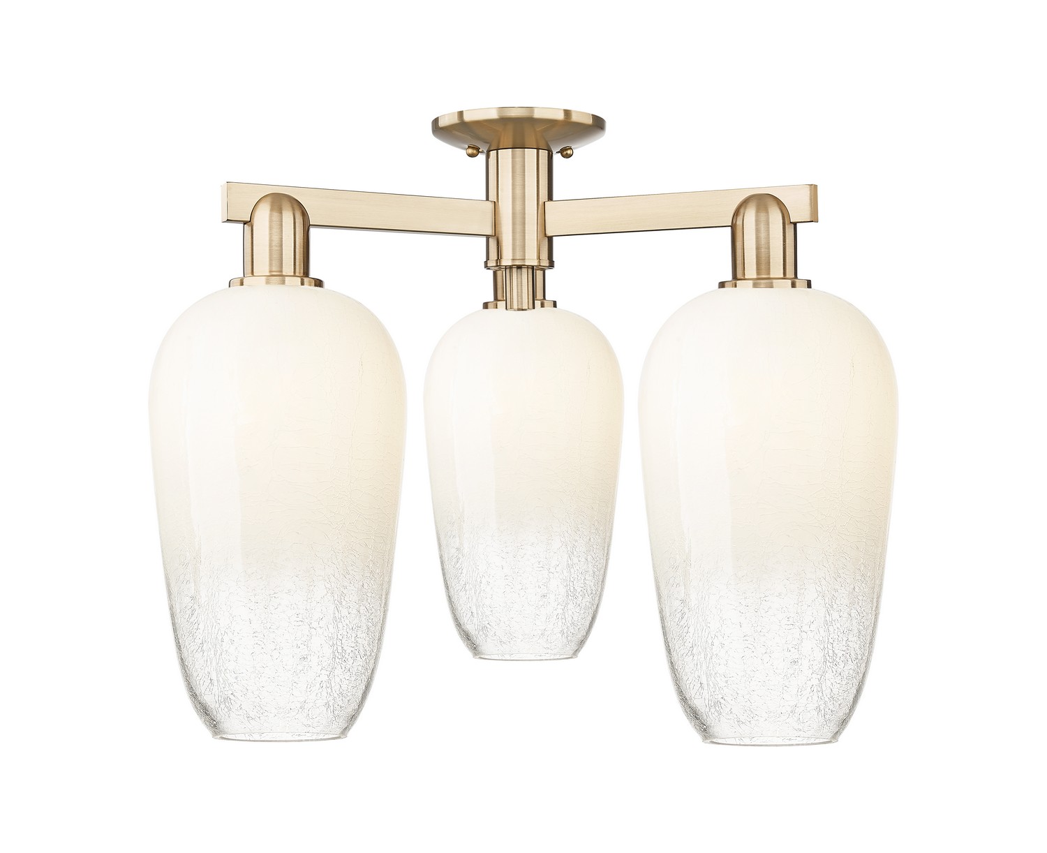 Three Light Semi-Flush Mount by Innovations - Arcadia Collection, Champagne Bronze Finish - 716-3F-CB-G484-7OP