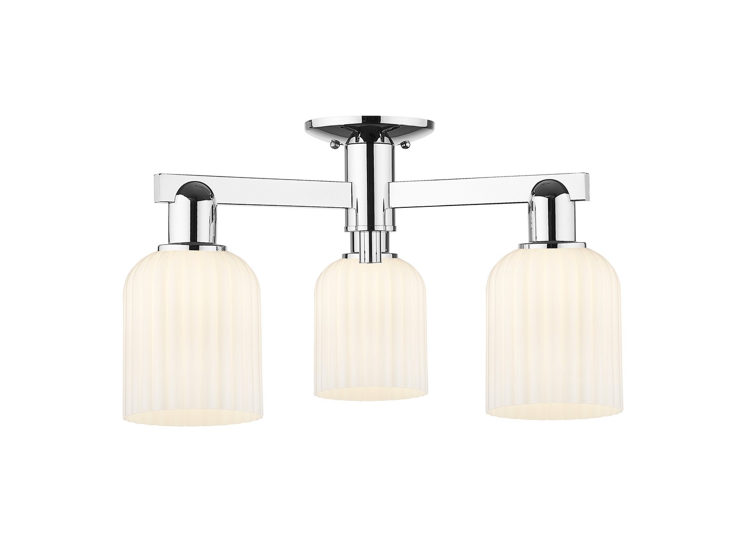 Three Light Semi-Flush Mount by Innovations - Arcadia Collection, Polished Chrome Finish - 716-3F-PC-G559-5GWH