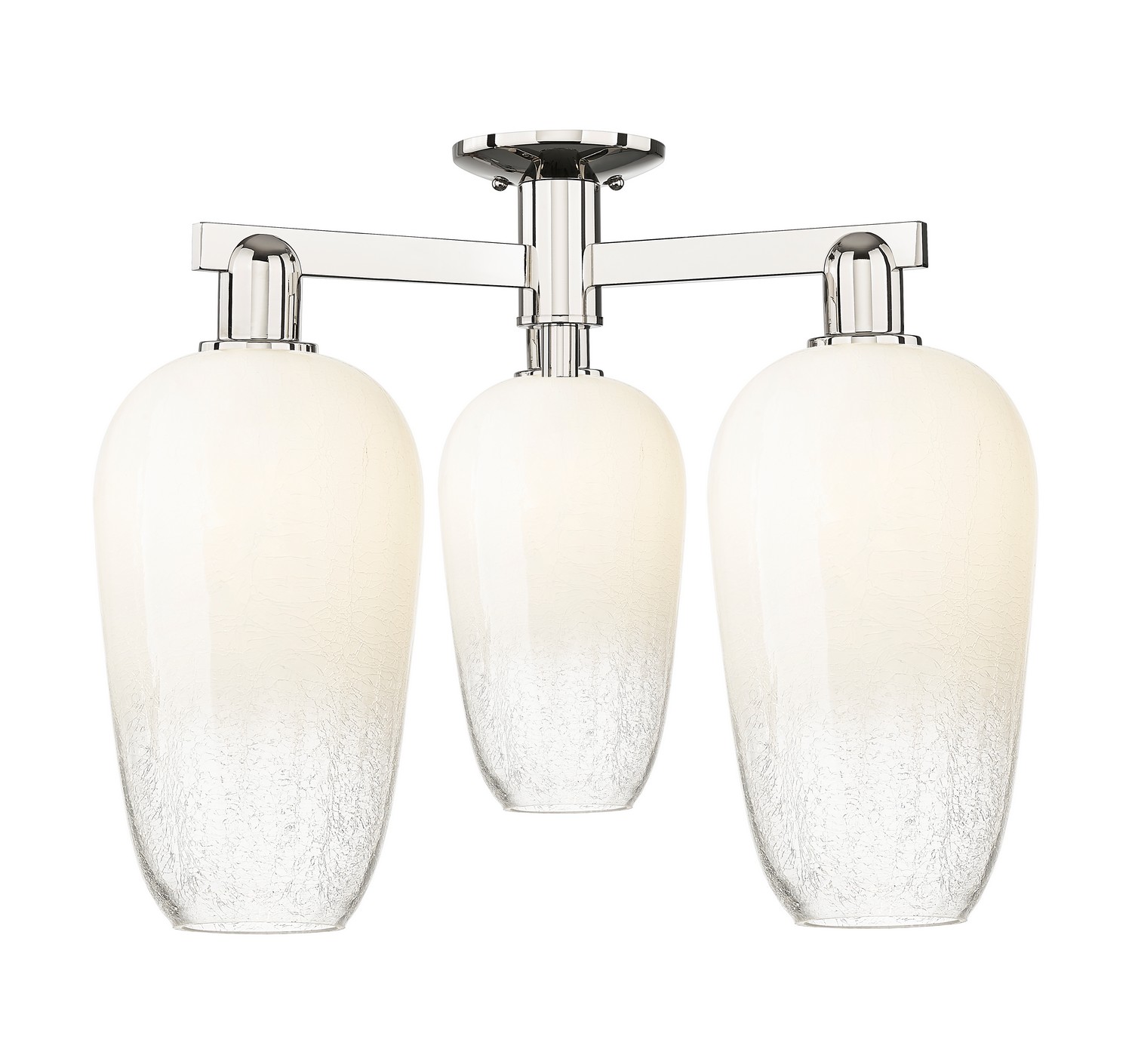 Three Light Semi-Flush Mount by Innovations - Arcadia Collection, Polished Nickel Finish - 716-3F-PN-G484-7OP