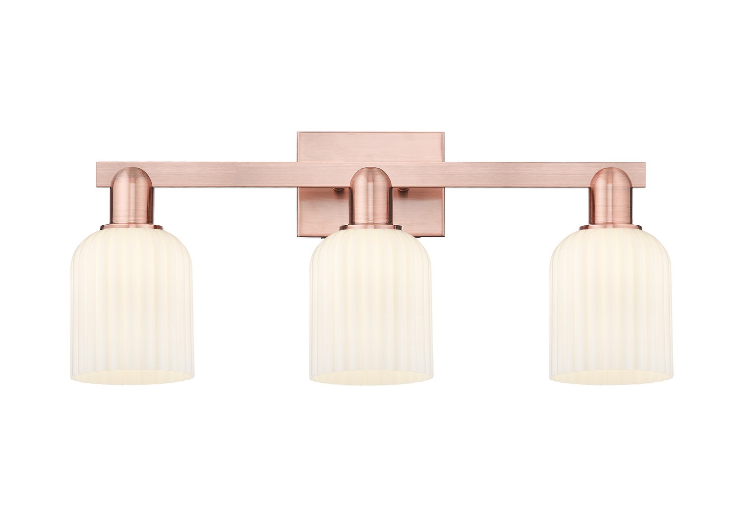 Three Light Bath Vanity by Innovations - Arcadia Collection, Antique Copper Finish - 716-3W-AC-G559-5GWH