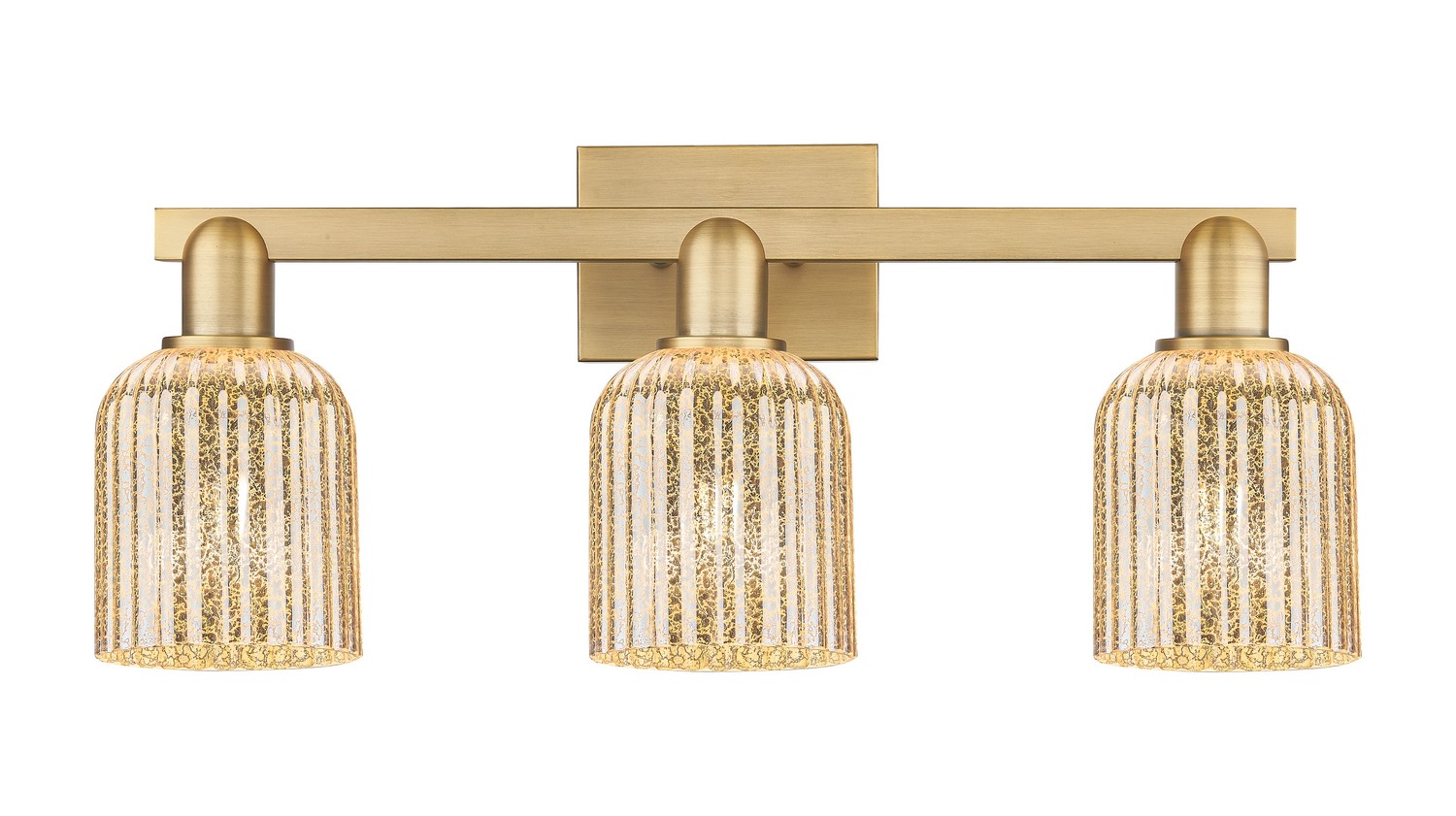 Three Light Bath Vanity by Innovations - Arcadia Collection, Brushed Brass Finish - 716-3W-BB-G559-5ME