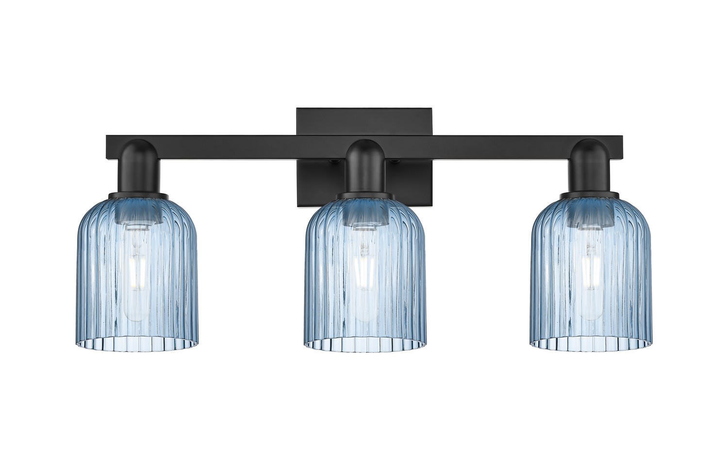 Three Light Bath Vanity by Innovations - Arcadia Collection, Matte Black Finish - 716-3W-BK-G559-5BL
