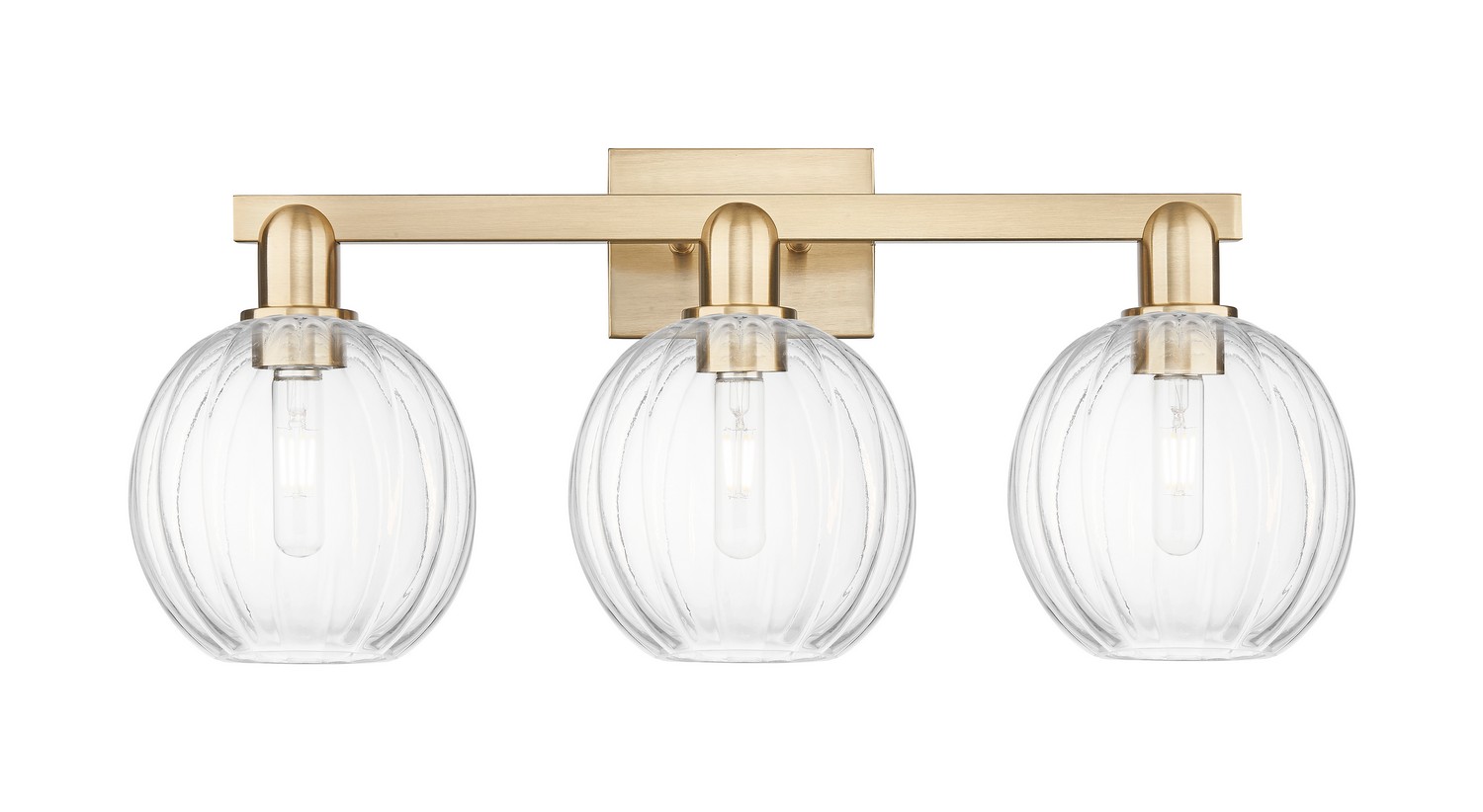 Three Light Bath Vanity by Innovations - Arcadia Collection, Champagne Bronze Finish - 716-3W-CB-G458-7CL