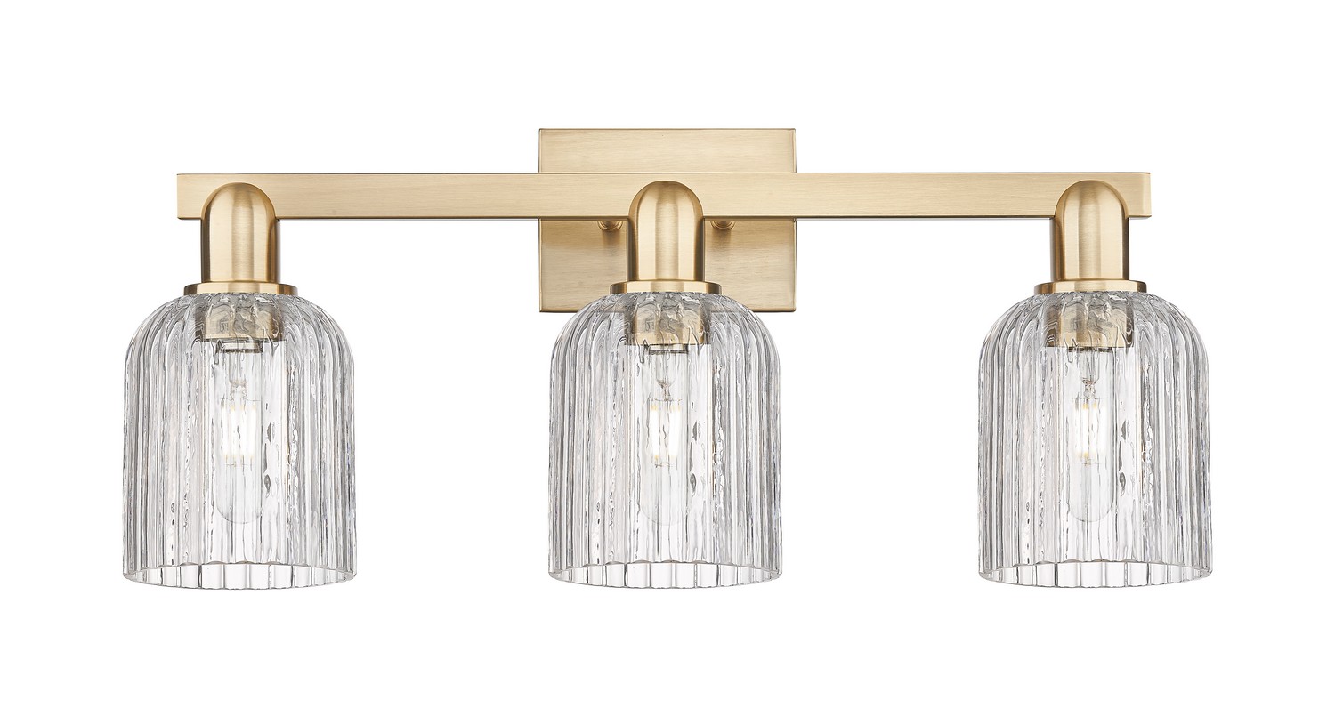 Three Light Bath Vanity by Innovations - Arcadia Collection, Champagne Bronze Finish - 716-3W-CB-G559-5CL